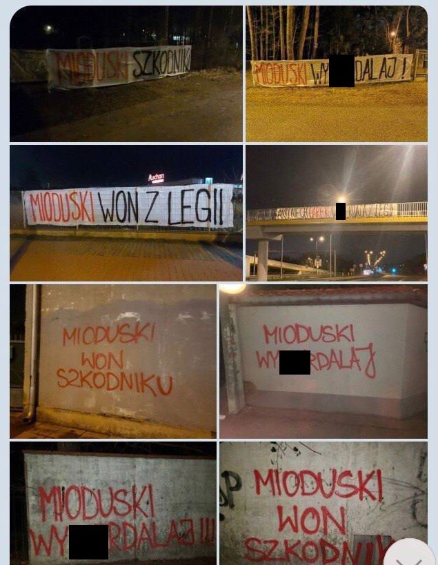Transparenty i napisy na murach w Warszawie